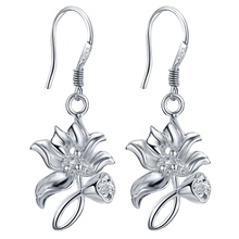 Classic Silver Color 925 Jewelry Earrings For Women Wholesale Free Shipping Christmas Gifts Fashion Jewelry Dahlia Pinnata 2024 - buy cheap