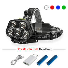 7 LED headlight super bright headlamp usb headlight hunting head light Fishing Lanterna flashlight Torch 18650 pesca linterna 2024 - buy cheap