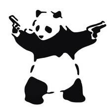 Милая панда с двумя пистолетами, 3D наклейка на автомобиль, Светоотражающая наклейка на окно грузовика, бампер, Забавные милые наклейки с животными, украшение 2024 - купить недорого