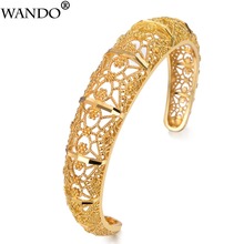 WANDO New Classic Bangles For Women Hollow Gold Bracelet india Africa Ethiopia wedding boho jewelry Dubai/Ethiopia mama GiftsB80 2024 - buy cheap