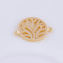 Supplies For Jewelry 5pcs Zircon Life Tree Charms For Bracelet Jewelry Making Diy Copper Micro Pave Connectors Wholesale Bedel 2024 - buy cheap