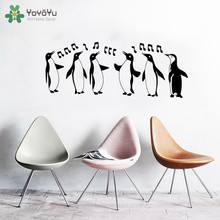 Calcomanía de pared YOYOYU, pegatinas de vinilo de pingüinos cantantes, calcomanía de pared para guardería, dormitorio de niños, lindo arte de baile, decoración QQ98 2024 - compra barato