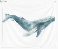 Горбатый кит настенный гобелен пляжное полотенце полиэстер одеяло йога коврик-шарф 2024 - купить недорого