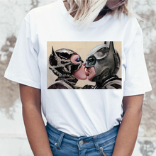 Винтажная футболка в стиле Харадзюку, Женский поцелуй Бэтмена, женская футболка, топы, эстетическая футболка tumblr, уличная футболка, Женская Корейская одежда 2024 - купить недорого