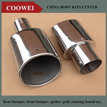 Newest! Stainless steel Universal Exhaust End Tips Universal Silver Exhaust pipe For BMW Audi VW Toyota 2024 - buy cheap