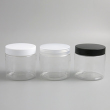 30 x 200ML Big Clear PET Cream Jars with black white plastic cap 200g Frosted Cosmetic Makeup Sample Lotion Container Bottle 2024 - buy cheap