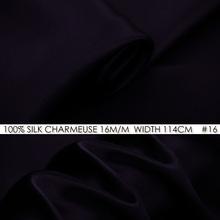 CISULI  SILK CHARMEUSE SATIN 114cm width 16momme/100% Pure Silk Fabric Satin Fabric  Deep Purple NO16 2024 - buy cheap