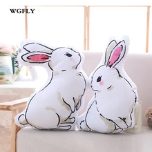 Easter Bunny DIY Double-sided cute white rabbit pillow soft furry personality bag Lovely cushions 2024 - buy cheap