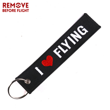 Remove Before Flight Car Key Holder OEM Keychain Jewelry Embroidery I LOVE FLYING Key Ring Chain for Aviation Gifts Luggage Tags 2024 - buy cheap