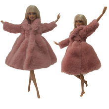 Nk um pçs boneca aristocrática vestido nobre escarlate casaco de lã artesanal topo moda conjunto para barbie boneca brinquedo presente 002z dz 2024 - compre barato