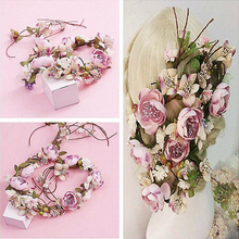 Guirlandas de flores de casamento, acessórios para decoração de cabelo de noiva, guirlandas ajustáveis de festa 2024 - compre barato