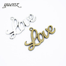 YuenZ 7 piezas letra amor encantos Metal colgante ajuste Diy collar joyería fabricación 40*22mm S112 2024 - compra barato