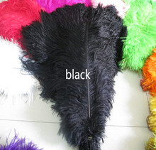 Wholesale 10pcs / lot Beautiful black ostrich feathers feather length 14-16 inches / 35-40 cm 2024 - buy cheap