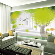 Beibehand-papel de parede com foto personalizada 3d, espaço abstrato, árvore, plano de fundo, tv, decoração 2024 - compre barato