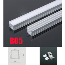 B05-10 juegos de perfil de canal de aluminio en forma de U, 100cm, con cubierta, tapas de extremo y Clips de montaje para Barra de luces LED 2024 - compra barato