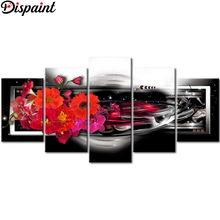 Dispaint 5pcs Full Square/Round Drill 5D DIY Diamond Painting "Flower orchid" Multi-picture Combination Embroidery 5D Decor 2024 - buy cheap