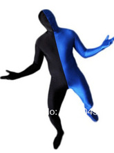 Blue & Black Split Spandex Full body Zentai Suit 2024 - buy cheap