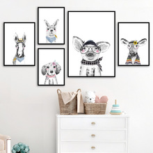 Cartoon Pig Dog Rabbit Horse Deer Nordic Posters And Prints Wall Art Canvas Painting Nursery Wall Pictures For Kids Room Decor 2024 - buy cheap