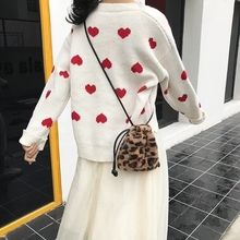 Mini bolso cruzado con estampado de leopardo para mujer, bandolera pequeña de piel sintética, con cadena de cubo, novedad 2024 - compra barato