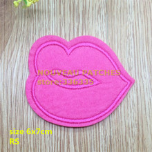 New arrival 10 pcs pink mouth embroidered Iron On cartoon Patches garment RS Appliques accessory free shipping 151003 2024 - buy cheap