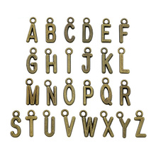 52pcs/lot Antique Bronze Plated Zinc Alloy A-Z Alphabet Charms Pendants for Jewelry Making Bracelet DIY Handmade Craft 15x9mm 2024 - buy cheap