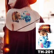 Tatuagem adesiva temporária e à prova d'água, estampa de urso polar e floresta, animais, transferência por água, arte corporal, flash 2024 - compre barato