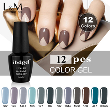 12 Pcs Color Series UV Gel Polish Nail Gel Soak off Long Lasting Grey Colors Series Gel Nail Polish UV LED Gelpolish 2024 - buy cheap