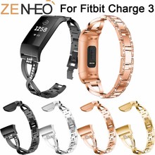 Para Fitbit Charge 3 bandas correa de reloj de cristal de acero inoxidable correa de muñeca correa de reloj para Fitbit Charge 3 2024 - compra barato