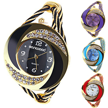 Pulsera de cuarzo con diamantes de imitación para mujer, reloj de pulsera analógico, de cristal redondo, decorado, gran oferta, 1EFJ 2024 - compra barato