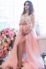 Розовое свадебное платье со смайликом для беременных женщин, платье невесты длиной 3/4 с длинными рукавами в пол, элегантные свадебные платья, 2019 2024 - купить недорого