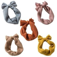 New Girls Baby Toddler Turban Solid Headband Hair Band Bow Accessories Headwear 2024 - buy cheap