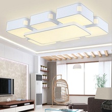 LED de hierro forjado acrílico de atenuación remota lámpara de techo sala de estar comedor dormitorio luces Iluminación comercial luces de techo 2024 - compra barato