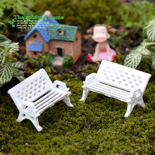 3pcs White Bench Park Chair Mossy Fleshy Landscape Eco-bottle Accessories Decor Materials Small Ornaments Figurines Ornament 2024 - buy cheap