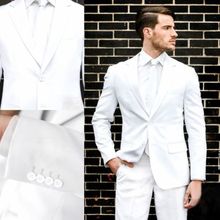Men's White Prom Formal Tuxedos Peak Lapel Wedding Groom Party Suits Tailored Man Suits Slim Fit Prom Costume Homme(Jacket+Pants 2024 - buy cheap
