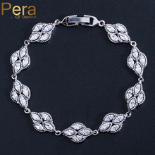 Pera-pulsera de plata de circón cúbico con flor grande para mujer, brazalete elegante para fiesta de graduación, para mejor amiga, B143 2024 - compra barato