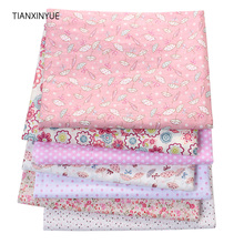 Tecido tianxinyue 100% algodão colorido, opção de tamanho 7 tamanhos rosa para costura patchwork bolsas para crianças brinquedo infantil faça você mesmo ponto 2024 - compre barato