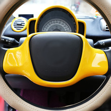 Пластиковая панель рулевого колеса автомобиля крышка для Smart fortwo 2009 2010 2011 2012 2013 2014 наклейка для литья руля 2024 - купить недорого