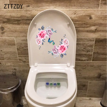ZTTZDY 23*23,3 см Красивые акварельные розы для спальни настенные наклейки Классические наклейки для туалета T2-0368 2024 - купить недорого