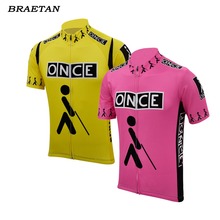 once cycling jersey pink yellow retro clothing cycling wear summer classic bicycle clothes cycling clothing hombre braetan 2024 - buy cheap