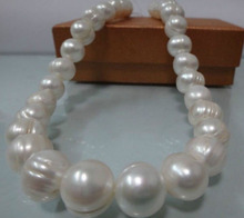 Huge Natural 10-11MM SOUTH SEA GENUINE WHITE BAROQUE PEARL NECKLACE 18" 2024 - buy cheap