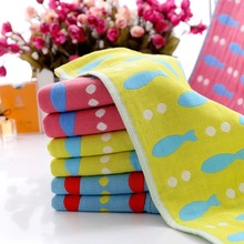 New 100% Cotton Fishes with Dots Adult Children Three Layers Cotton Gauze Towel Sport Absorbent Towel Wash Microfibre Bath Towel 2024 - buy cheap