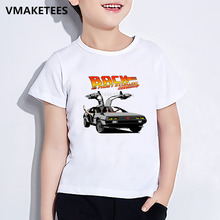 Детская летняя футболка для мальчиков и девочек, Детская футболка с принтом «Back to the Future DMC Delorean», модная крутая повседневная одежда для малышей, HKP2260 2024 - купить недорого