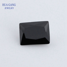 5A Black Rectangle Shape Cut CZ Stone Synthetic Gems Cubic Zirconia For Jewelry Size 2x4~15x20mm Free Shipping 2024 - buy cheap