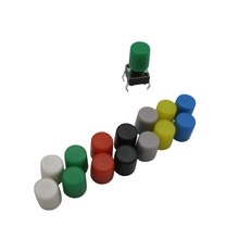 Пластиковая Кепка, 100 шт., черная, белая, зеленая, красная, серая, желтая, синяя, для 6*6 мм тактильных сенсорных микрокнопочных выключателей 2024 - купить недорого