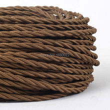 2*0.75mm Vintage Twisted Braided cable Antique Style Cloth Fabric Lamp Cord 2024 - buy cheap