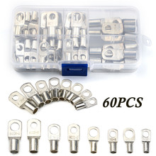 60 PCS Bare Terminals Tinned Copper Lug Ring Seal Wire Connectors SC Bare Cable Crimped/Soldering Terminal Assorted Kit 2024 - buy cheap