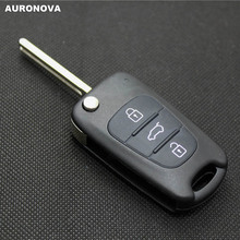 Auronova capa de chave dobrável, capa para chave remota de carro com 3 botões para hyundai i30 i35 2024 - compre barato