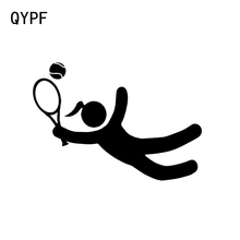 QYPF 14.1*9.9CM Lovely Cartoon Sport Tennis Decor Car Sticker Vinyl Accessories Graphic Silhouette C16-1551 2024 - buy cheap