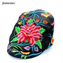 Flower Embroider Women Visors Ethnic Vintage Casual Lady Hats Fashion Lively Girls Ponytail Peak Cap Hunting Cap Travel Sun Hat 2024 - buy cheap