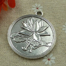 18 pieces tibetan silver water lily charms pendant 46x41mm #813 2024 - buy cheap